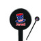 Patriotic Celebration Black Plastic 7" Stir Stick - Round - Closeup