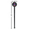 Patriotic Celebration Black Plastic 7" Stir Stick - Round - Dimensions