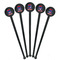 Patriotic Celebration Black Plastic 7" Stir Stick - Round - Fan View