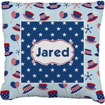 Patriotic Celebration Faux-Linen Throw Pillow 16" (Personalized)