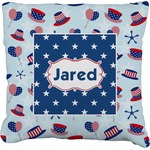 Patriotic Celebration Faux-Linen Throw Pillow 20" (Personalized)