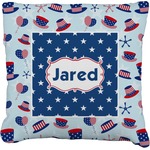 Patriotic Celebration Faux-Linen Throw Pillow 26" (Personalized)