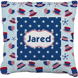Patriotic Celebration Faux-Linen Throw Pillow 26" (Personalized)