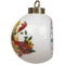 Patriotic Celebration Ceramic Christmas Ornament - Poinsettias (Side View)