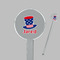 Patriotic Celebration Clear Plastic 7" Stir Stick - Round - Closeup