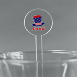 Patriotic Celebration 7" Round Plastic Stir Sticks - Clear (Personalized)