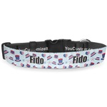 Patriotic Celebration Deluxe Dog Collar - Medium (11.5" to 17.5") (Personalized)