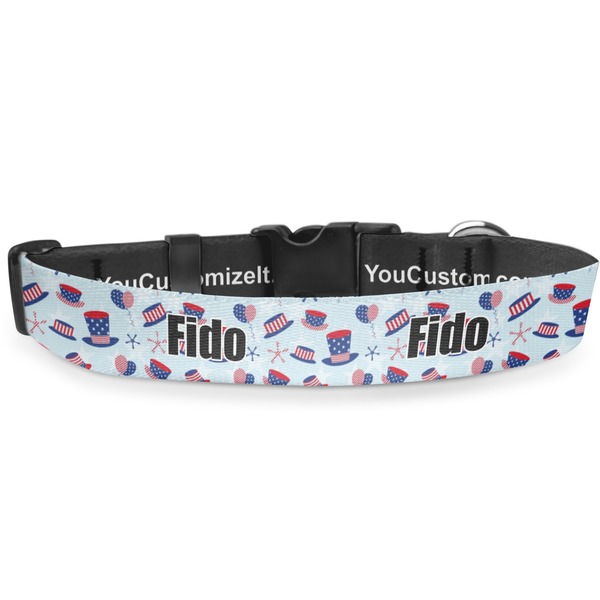 Custom Patriotic Celebration Deluxe Dog Collar (Personalized)