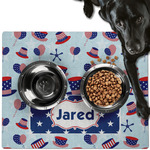 Patriotic Celebration Dog Food Mat - Large w/ Name or Text