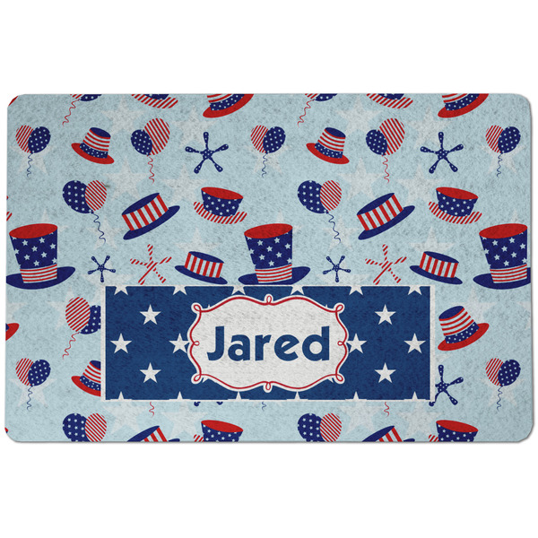 Custom Patriotic Celebration Dog Food Mat w/ Name or Text