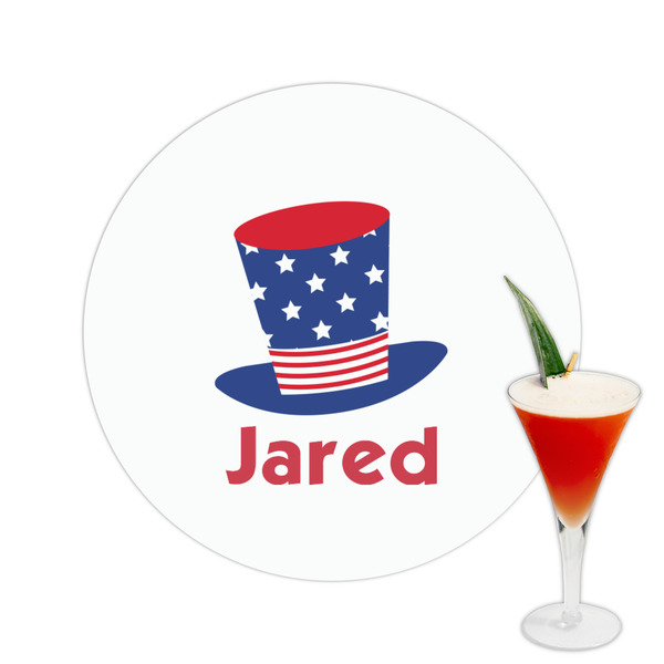 Custom Patriotic Celebration Printed Drink Topper -  2.5" (Personalized)