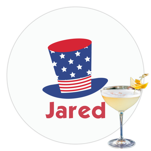 Custom Patriotic Celebration Printed Drink Topper - 3.5" (Personalized)