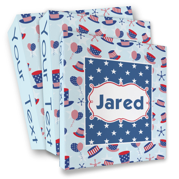 Custom Patriotic Celebration 3 Ring Binder - Full Wrap (Personalized)