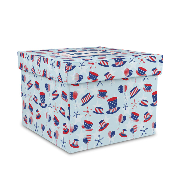 Custom Patriotic Celebration Gift Box with Lid - Canvas Wrapped - Medium (Personalized)