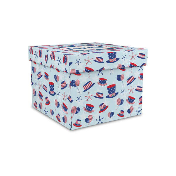 Custom Patriotic Celebration Gift Box with Lid - Canvas Wrapped - Small (Personalized)