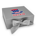 Patriotic Celebration Gift Box with Magnetic Lid - Silver (Personalized)