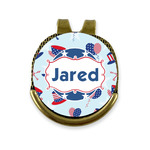 Patriotic Celebration Golf Ball Marker - Hat Clip - Gold