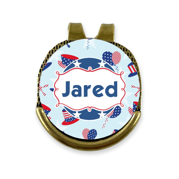 Custom Patriotic Celebration Golf Ball Marker - Hat Clip - Gold