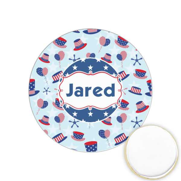 Custom Patriotic Celebration Printed Cookie Topper - 1.25" (Personalized)