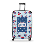 Patriotic Celebration Suitcase - 28" Large - Checked w/ Name or Text