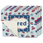 Patriotic Celebration Single-Sided Linen Placemat - Set of 4 w/ Name or Text