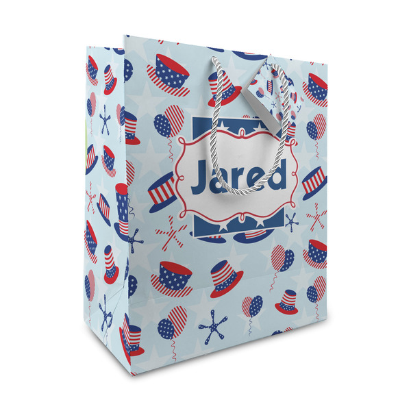 Custom Patriotic Celebration Medium Gift Bag (Personalized)