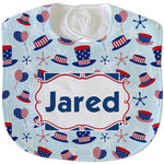 Patriotic Celebration Velour Baby Bib w/ Name or Text