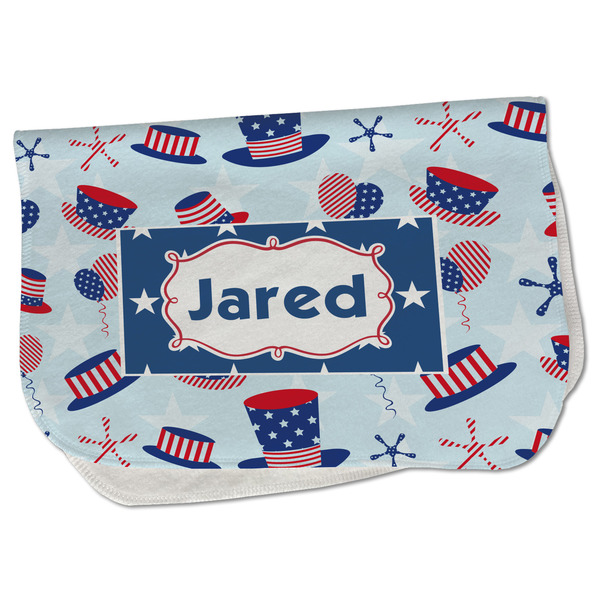 Custom Patriotic Celebration Burp Cloth - Fleece w/ Name or Text