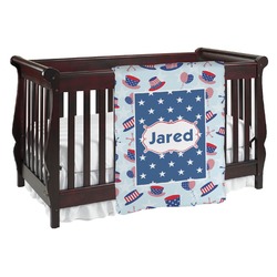Patriotic Celebration Baby Blanket (Double Sided) (Personalized)