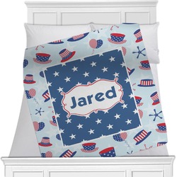 Patriotic Celebration Minky Blanket - Twin / Full - 80"x60" - Double Sided (Personalized)