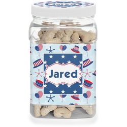 Patriotic Celebration Dog Treat Jar (Personalized)