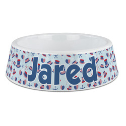 Patriotic Celebration Plastic Dog Bowl - Large (Personalized)