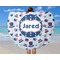 Patriotic Celebration Round Beach Towel - In Use