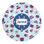 Patriotic Celebration 5' Round Indoor Area Rug (Personalized)