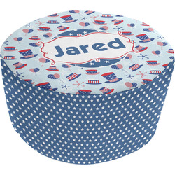 Patriotic Celebration Round Pouf Ottoman (Personalized)