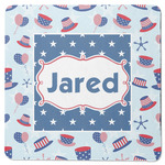 Patriotic Celebration Square Rubber Backed Coaster (Personalized)