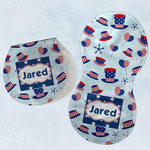 Patriotic Celebration Burp Pads - Velour - Set of 2 w/ Name or Text