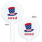 Patriotic Celebration White Plastic 5.5" Stir Stick - Double Sided - Round - Front & Back