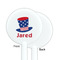 Patriotic Celebration White Plastic 5.5" Stir Stick - Single Sided - Round - Front & Back