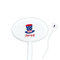 Patriotic Celebration White Plastic 7" Stir Stick - Oval - Closeup