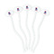 Patriotic Celebration White Plastic 7" Stir Stick - Oval - Fan