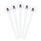 Patriotic Celebration White Plastic 7" Stir Stick - Round - Fan View