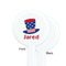 Patriotic Celebration White Plastic 7" Stir Stick - Single Sided - Round - Front & Back