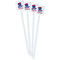 Patriotic Celebration White Plastic Stir Stick - Double Sided - Square - Front