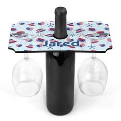 Patriotic Celebration Wine Bottle & Glass Holder (Personalized)