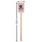 Patriotic Celebration Wooden 6.25" Stir Stick - Rectangular - Dimensions