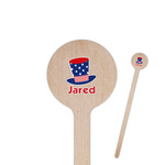 Patriotic Celebration 6" Round Wooden Stir Sticks - Double Sided (Personalized)