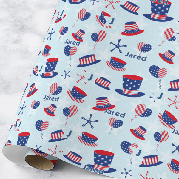 Custom Patriotic Celebration Wrapping Paper Roll - Large - Matte (Personalized)