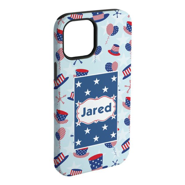 Custom Patriotic Celebration iPhone Case - Rubber Lined - iPhone 15 Plus (Personalized)