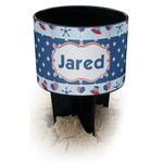 Patriotic Celebration Black Beach Spiker Drink Holder (Personalized)